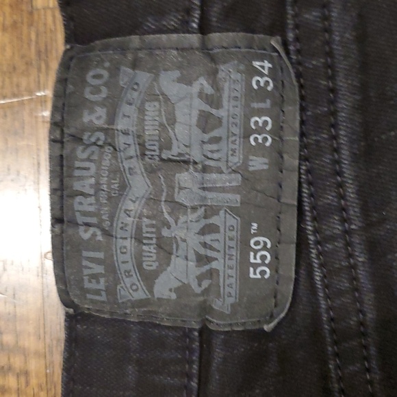Mens Levi's 559 Relaxed Fit black jeans size 33/34 - Picture 3 of 8